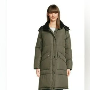 Big Chill Olive Green Long Puffer Goose Down Coat New Size 1X